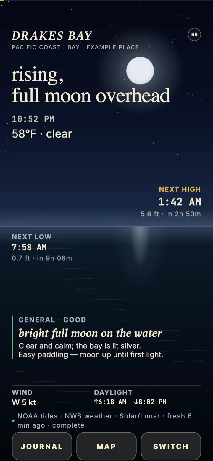 Full moon — representative Tidewater app preview