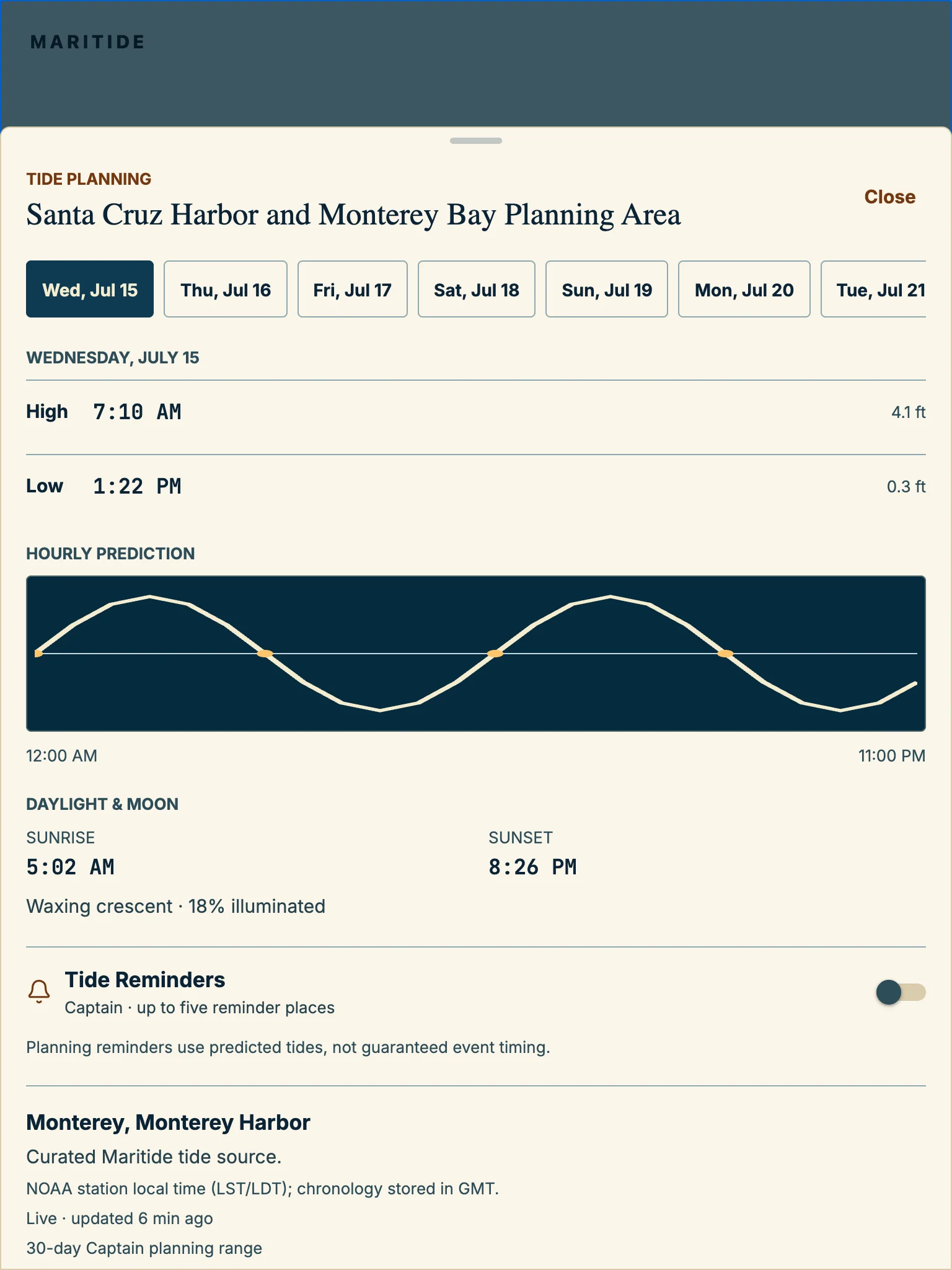 Captain Tide Planning on iPad representative preview
